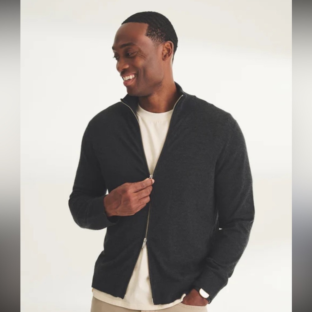 NADAAM Super Fine Cashmere Zip Up, size large
